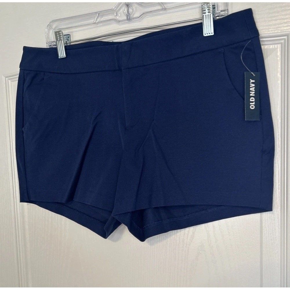 Old Navy Womens Chino Shorts Lot of 2 Blue Black Stretch Size 12 3.5" Inseam NEW